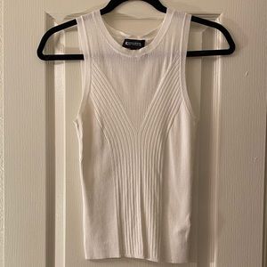 Express Sleeveless White Light- Weight Knit Top
